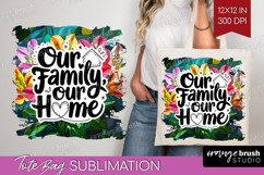 Family Quote Tote Bag - Stained Flass Flowers Tote Bag PNG Product Image 1