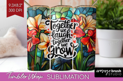 Family Quote Tumbler Wrap - Stained Flass Flowers Tumbler Product Image 1