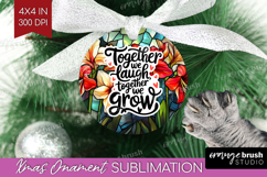 Family Quote Ornament PNG - Stained Flass Flowers PNG Product Image 1
