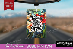 Family Quote Air Freshener PNG - Stained Flass Flowers PNG Product Image 1