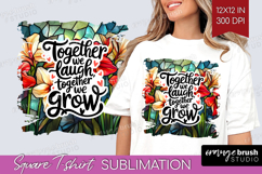Family Quote Square Tshirt Background - Stained Flass PNG Product Image 1