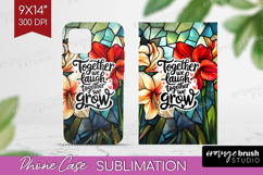 Family Quote Phone Case PNG - Stained Flass Flowers Case PNG Product Image 1