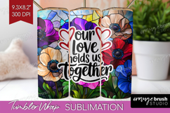 Family Quote Tumbler Wrap - Stained Flass Flowers Tumbler Product Image 1