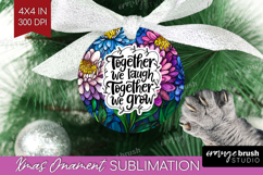 Family Quote Ornament PNG - Stained Flass Flowers PNG Product Image 1