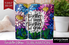 Family Quote Tumbler Wrap - Stained Flass Flowers Tumbler Product Image 1