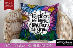 Family Quote Pillow Sublimation - Stained Flass Flowers PNG Product Image 1