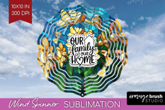 Family Quote Wind Spinner Sublimation PNG - Stained Flass Product Image 1