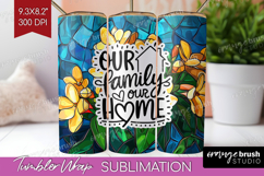 Family Quote Tumbler Wrap - Stained Flass Flowers Tumbler Product Image 1