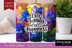 Family Quote Tumbler Wrap - Stained Flass Flowers Tumbler Product Image 1