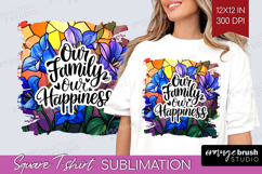 Family Quote Square Tshirt Background - Stained Flass PNG Product Image 1