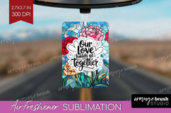 Family Quote Air Freshener PNG - Stained Flass Flowers PNG Product Image 1