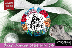 Family Quote Ornament PNG - Stained Flass Flowers PNG Product Image 1