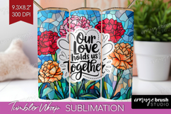 Family Quote Tumbler Wrap - Stained Flass Flowers Tumbler Product Image 1