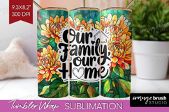 Family Quote Tumbler Wrap - Stained Flass Flowers Tumbler Product Image 1