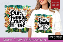 Family Quote Square Tshirt Background - Stained Flass PNG Product Image 1