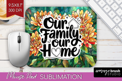 Family Quote Mouse Pad Sublimation - Stained Flass Flowers Product Image 1