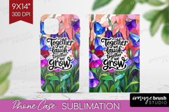 Family Quote Phone Case PNG - Stained Flass Flowers Case PNG Product Image 1
