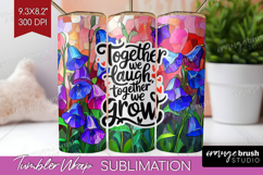 Family Quote Tumbler Wrap - Stained Flass Flowers Tumbler Product Image 1