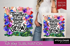 Family Quote Tote Bag - Stained Flass Flowers Tote Bag PNG Product Image 1