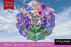 Family Quote Wind Spinner Sublimation PNG - Stained Flass Product Image 1