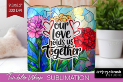 Family Quote Tumbler Wrap - Stained Flass Flowers Tumbler Product Image 1