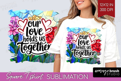Family Quote Square Tshirt Background - Stained Flass PNG Product Image 1