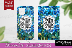 Family Quote Phone Case PNG - Stained Flass Flowers Case PNG Product Image 1