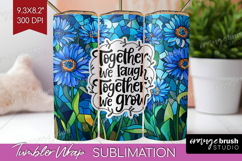 Family Quote Tumbler Wrap - Stained Flass Flowers Tumbler Product Image 1