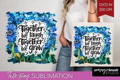 Family Quote Tote Bag - Stained Flass Flowers Tote Bag PNG Product Image 1