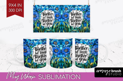 Family Quote Mug Wrap - Stained Flass Flowers Mug PNG Product Image 1
