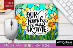 Family Quote Mouse Pad Sublimation - Stained Flass Flowers Product Image 1