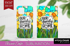 Family Quote Phone Case PNG - Stained Flass Flowers Case PNG Product Image 1