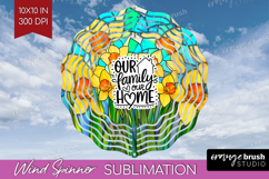 Family Quote Wind Spinner Sublimation PNG - Stained Flass Product Image 1