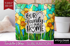 Family Quote Tumbler Wrap - Stained Flass Flowers Tumbler Product Image 1