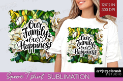 Family Quote Square Tshirt Background - Stained Flass PNG Product Image 1