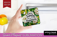 Family Quote Magnet Sublimation - Stained Flass Flowers PNG Product Image 1