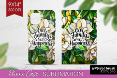 Family Quote Phone Case PNG - Stained Flass Flowers Case PNG Product Image 1