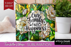Family Quote Tumbler Wrap - Stained Flass Flowers Tumbler Product Image 1