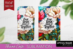 Family Quote Phone Case PNG - Stained Flass Flowers Case PNG Product Image 1