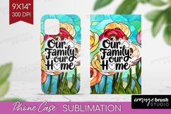 Family Quote Phone Case PNG - Stained Flass Flowers Case PNG Product Image 1