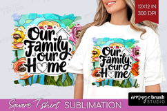 Family Quote Square Tshirt Background - Stained Flass PNG Product Image 1