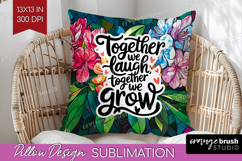 Family Quote Pillow Sublimation - Stained Flass Flowers PNG Product Image 1