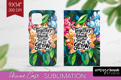 Family Quote Phone Case PNG - Stained Flass Flowers Case PNG Product Image 1