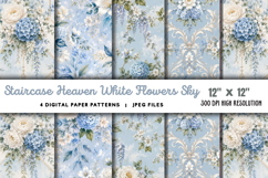 Staircase Heaven White Flowers Sky JPG Product Image 1