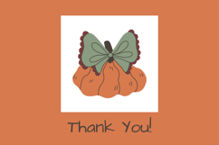 Vintage Pumpkins With Bows PNG Clipart Product Image 3