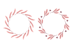 Pink Botanical Wreaths PNG Clipart Product Image 3