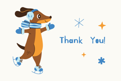 Winter Dachshund Dogs on Ice Skates PNG Clipart Product Image 3