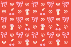Coquette Mushrooms Seamless Patterns &amp; Digital Papers Product Image 3