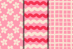 Abstract Pink Seamless Patterns &amp; Digital Papers Product Image 3