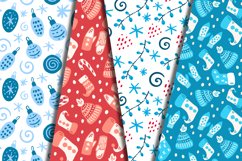Hand Drawn Christmas seamless patterns &amp; digital papers Product Image 3